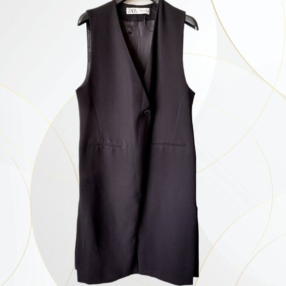 NWOT Zara Women’s Longline Sleeveless Blazer Vest - Picture 1 of 10